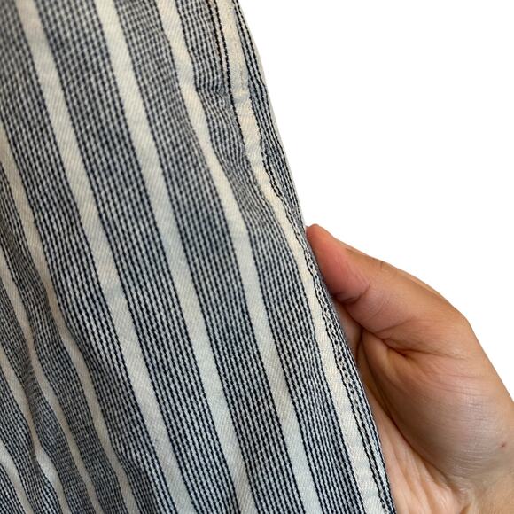 Pilcro Pinstripe Cropped Wide Leg Jeans Railroad Stripe Culotte Utility Pants 18 - Picture 11 of 11